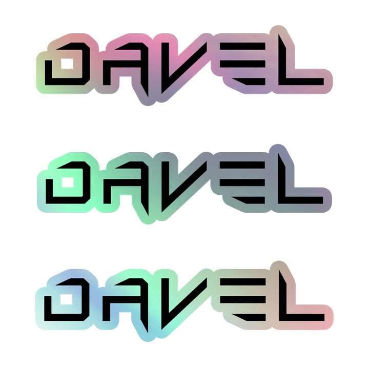 3X DAVEL LOGO Holographic Sticker Set product image (2)