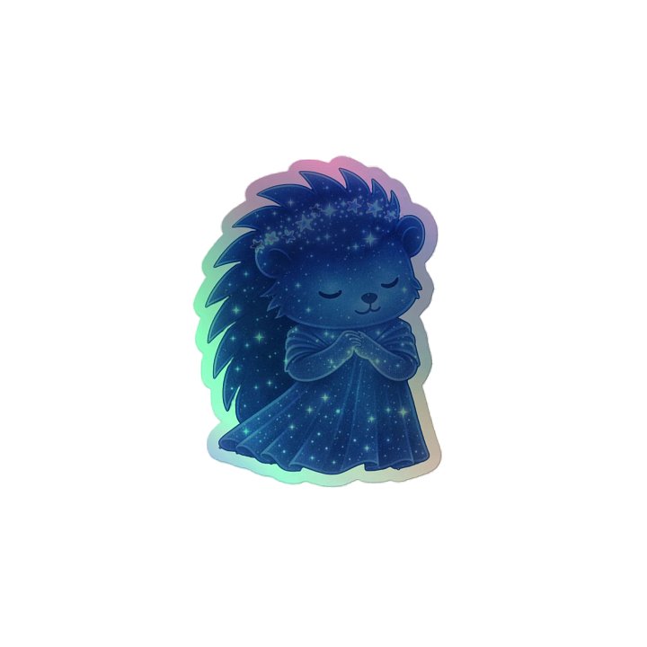 Zodiac hedgie Virgo holographic sticker product image (2)