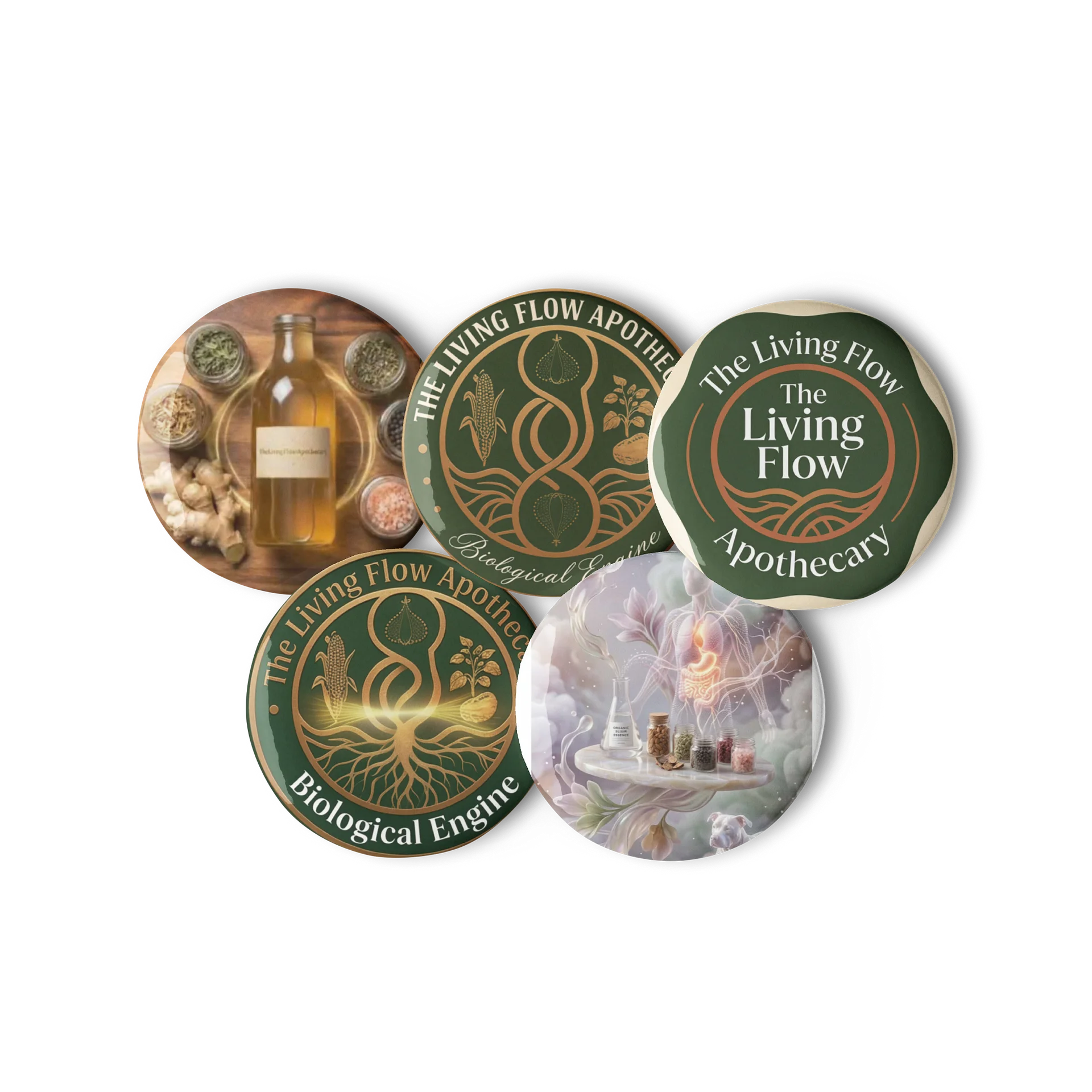 The Living Flow Apothecary Custom Pin Buttons product image (3)