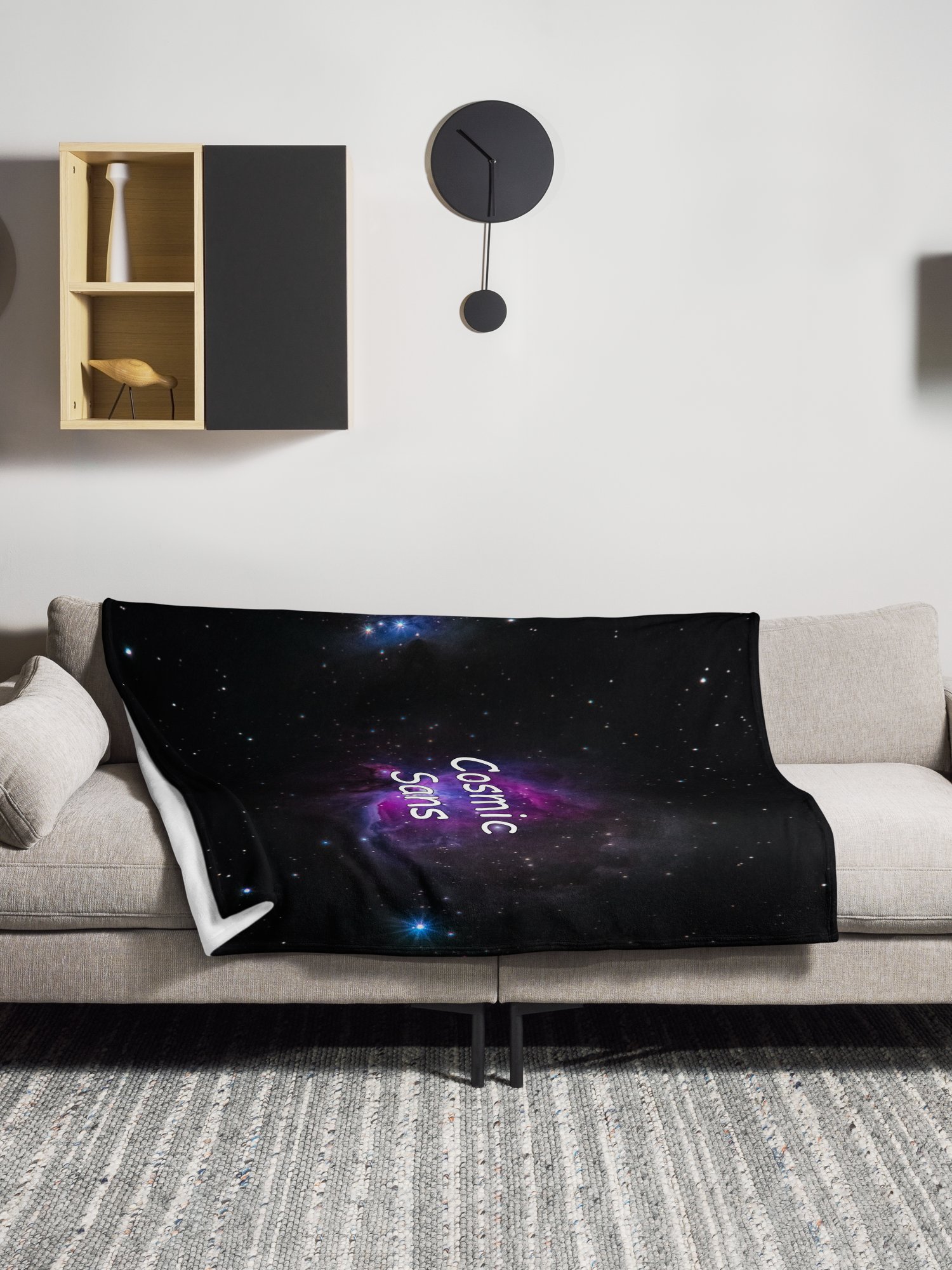 Cosmic Sans fleece throw blanket product image (5)