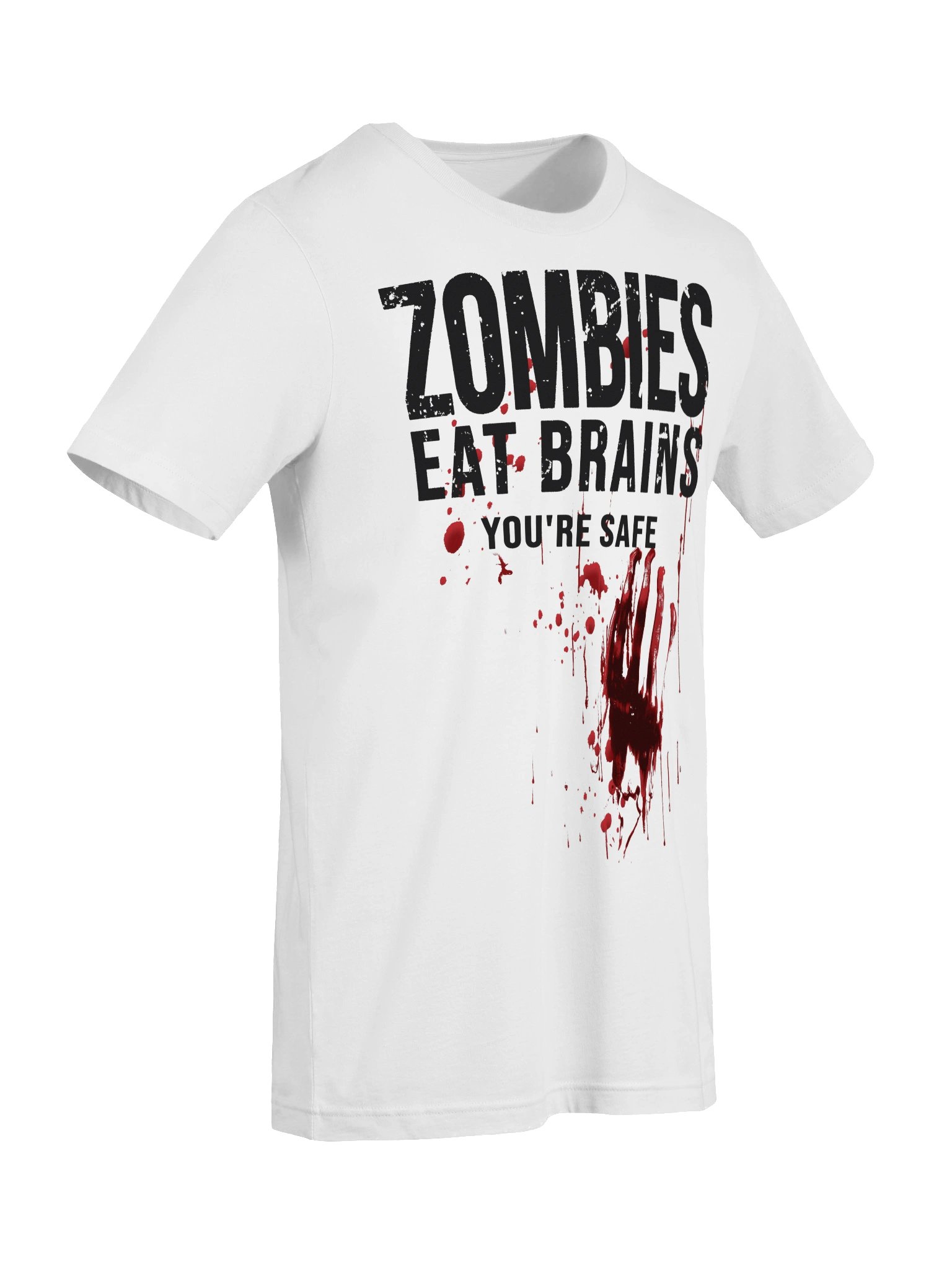 Zombies Eat Brains You’re Safe Shirt Funny Sarcastic Quote Zombie Horror product image (34)