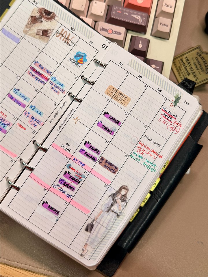 Dated Monthly Calendar and Quarterly Planner for 2026 - Bible / Personal Size product image (1)