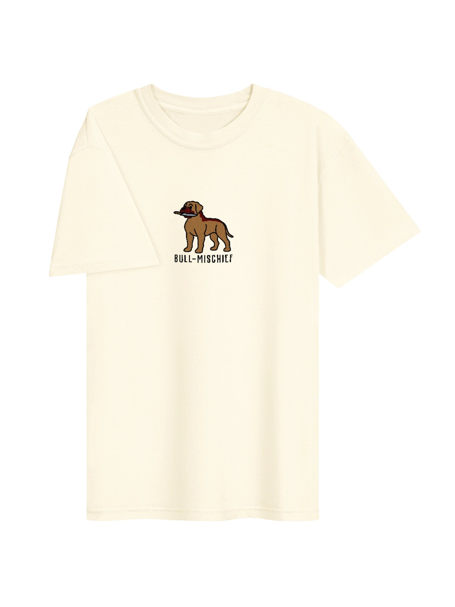 Bull-Mischief Funny Chibi-Style Embroidered T-Shirt for Bullmastiff(Tan) Owners product image (111)