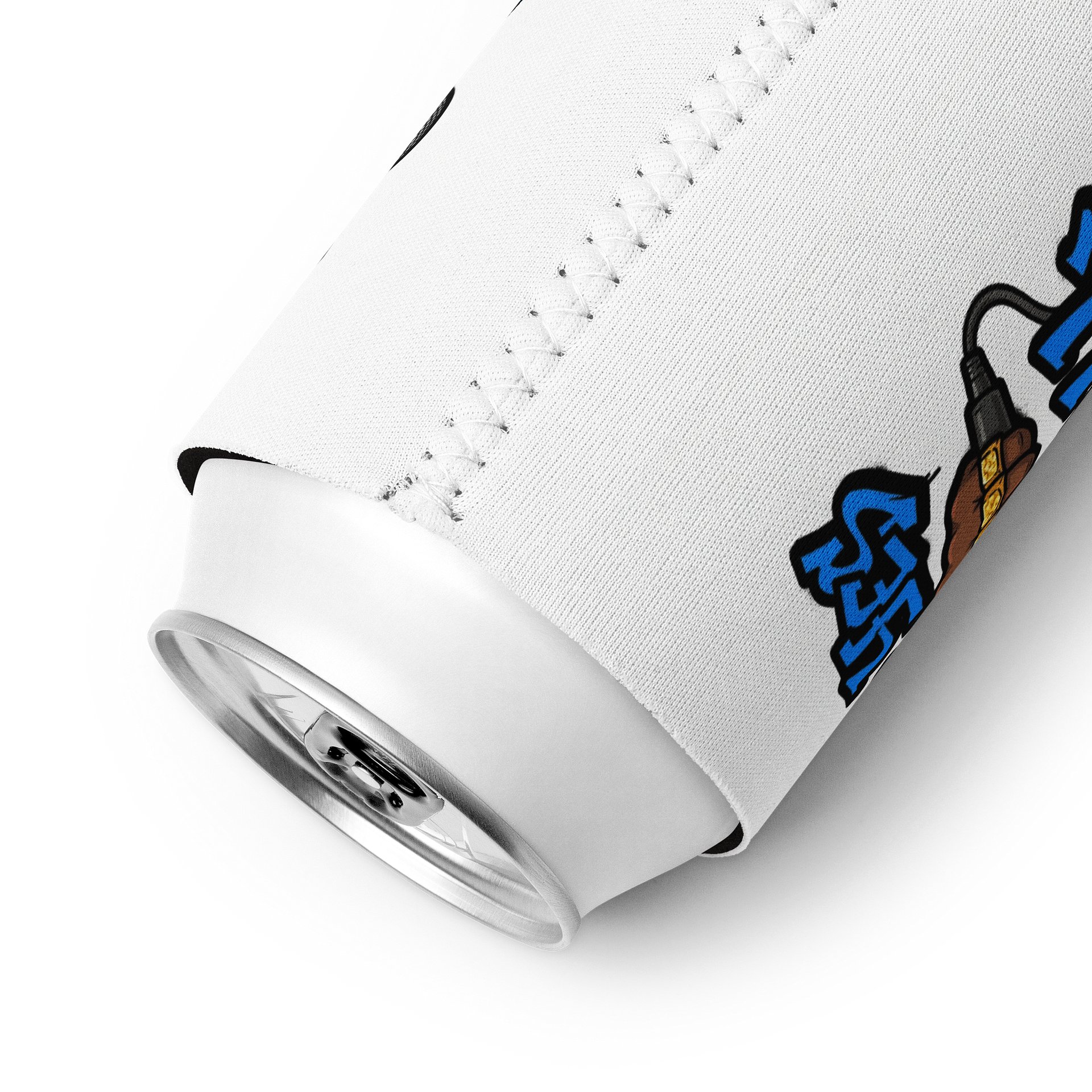 Yes Yes Y’all Hip Hop Can Cooler – White with Microphone Graffiti Graphic product image (9)