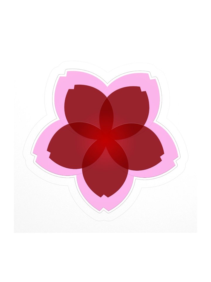 Deep Serenity Sakura Sticker in Red product image (1)