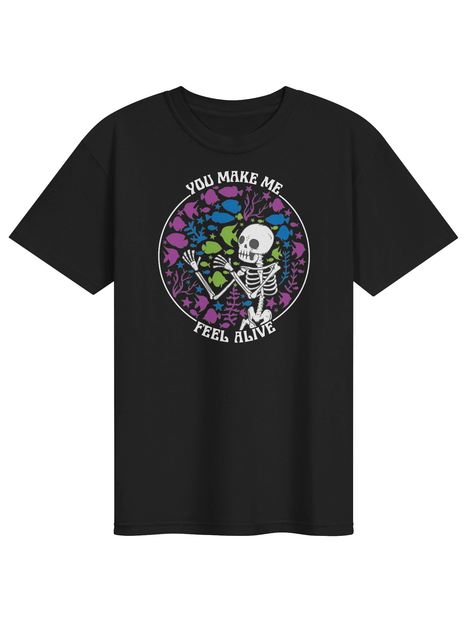 You Make Me Feel Alive Reef Tank Shirt – Funny Skeleton Aquarium Lover Tee product image (5)