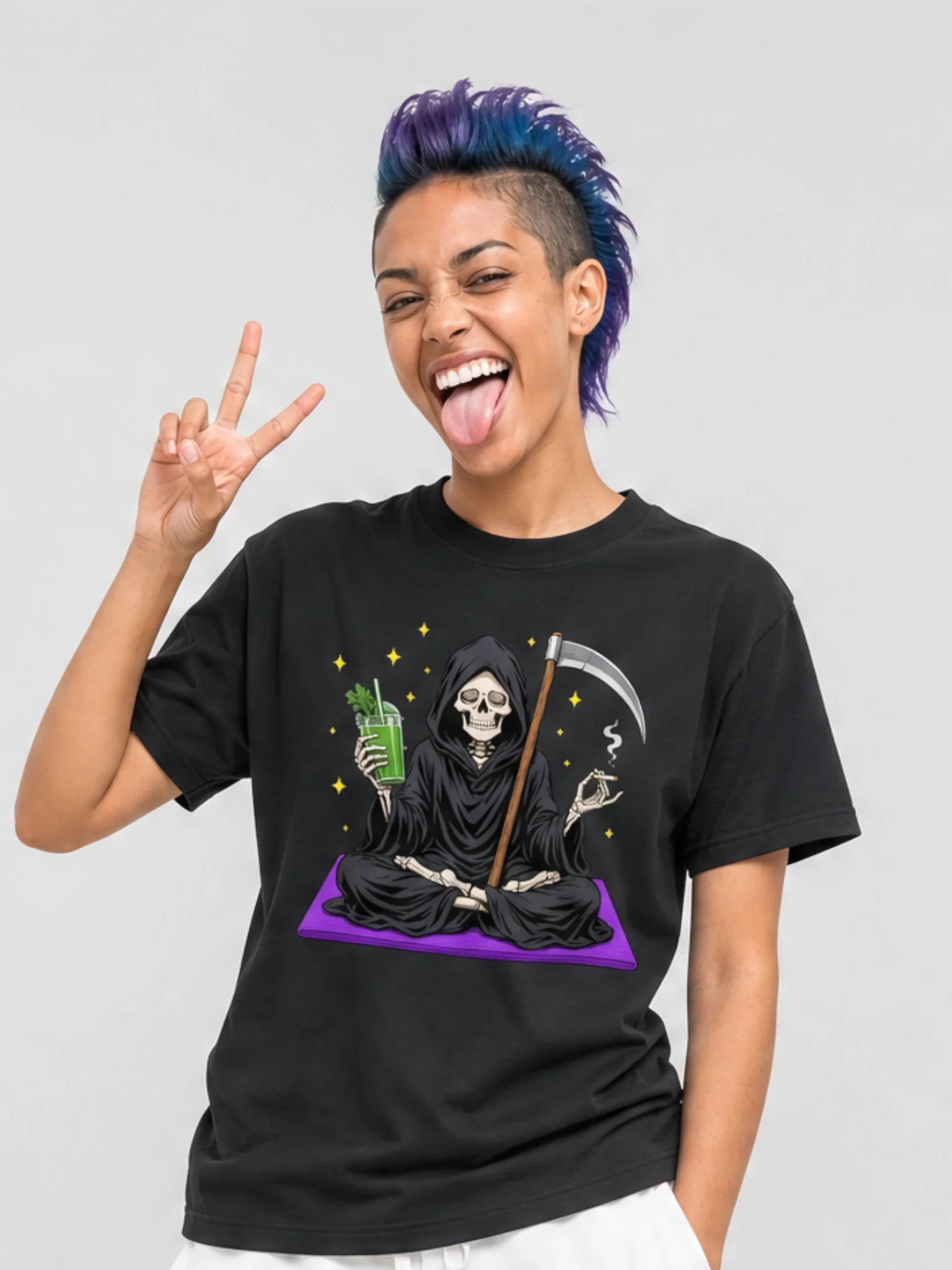 Grim Reaper Yogo Kale Break Graphic T-Shirt product image (2)