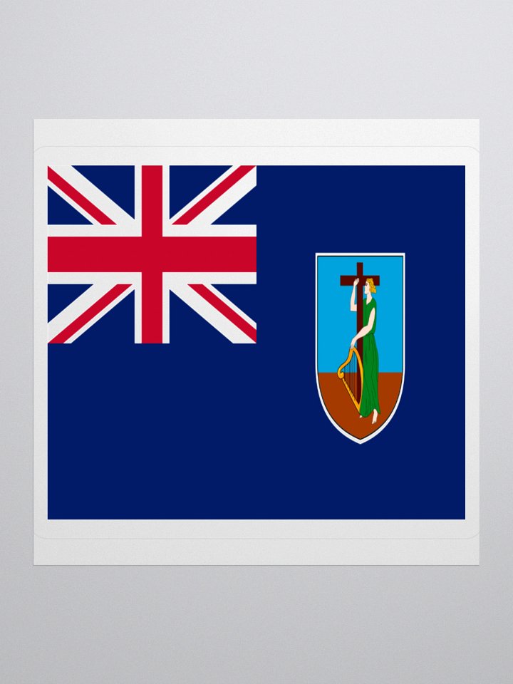 Exclusive Montserrat Flag Kiss-Cut Sticker by TDS Music - Unique Design (3" x 3", 4" x 4", 5.5" x 5.5") product image (3)