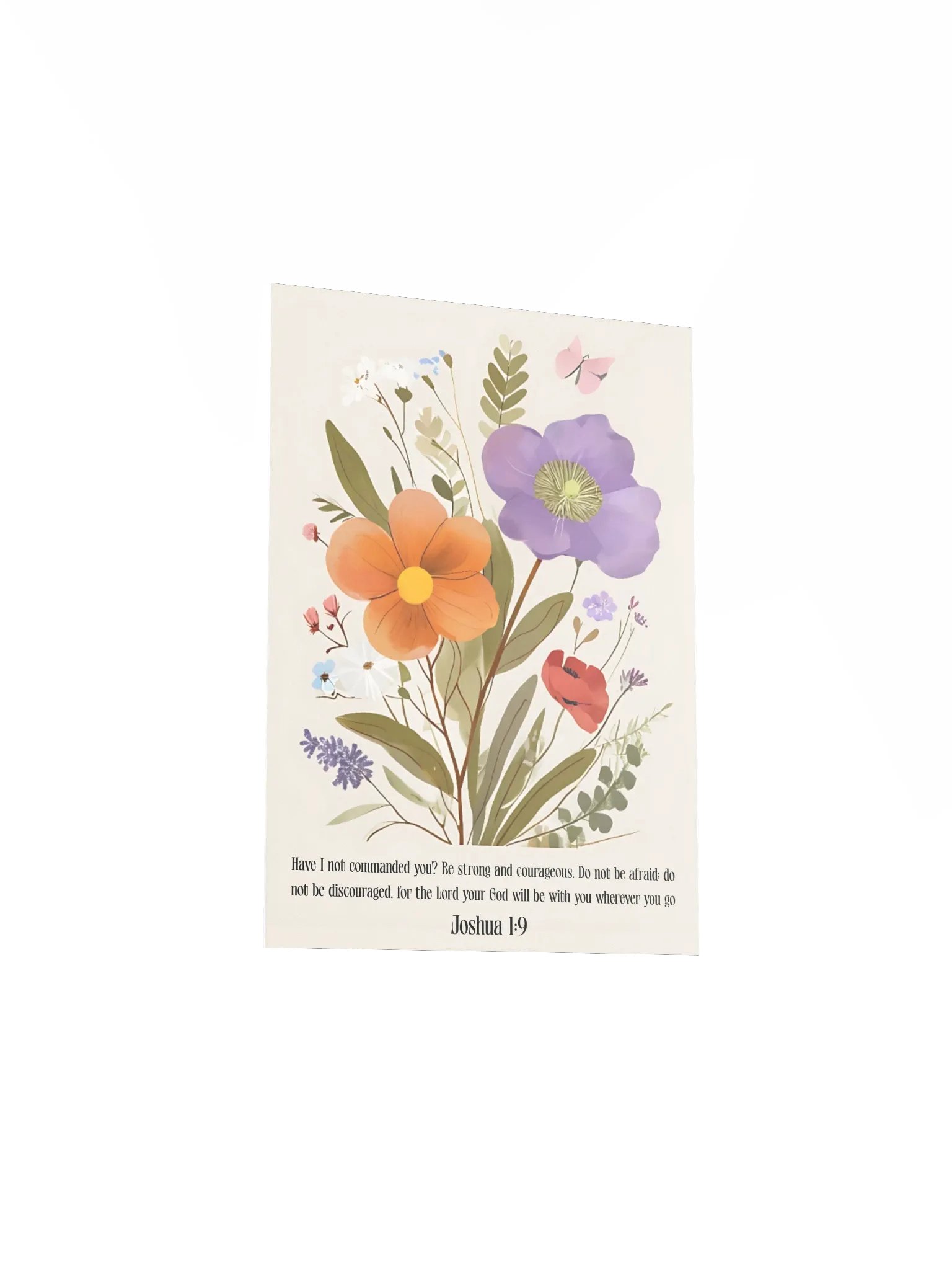 Be Strong & Courageous Floral Wall Art | Joshua 1:9 Scripture Decor | Christian Home Decor | Faith-Inspired Wall Art product image (33)