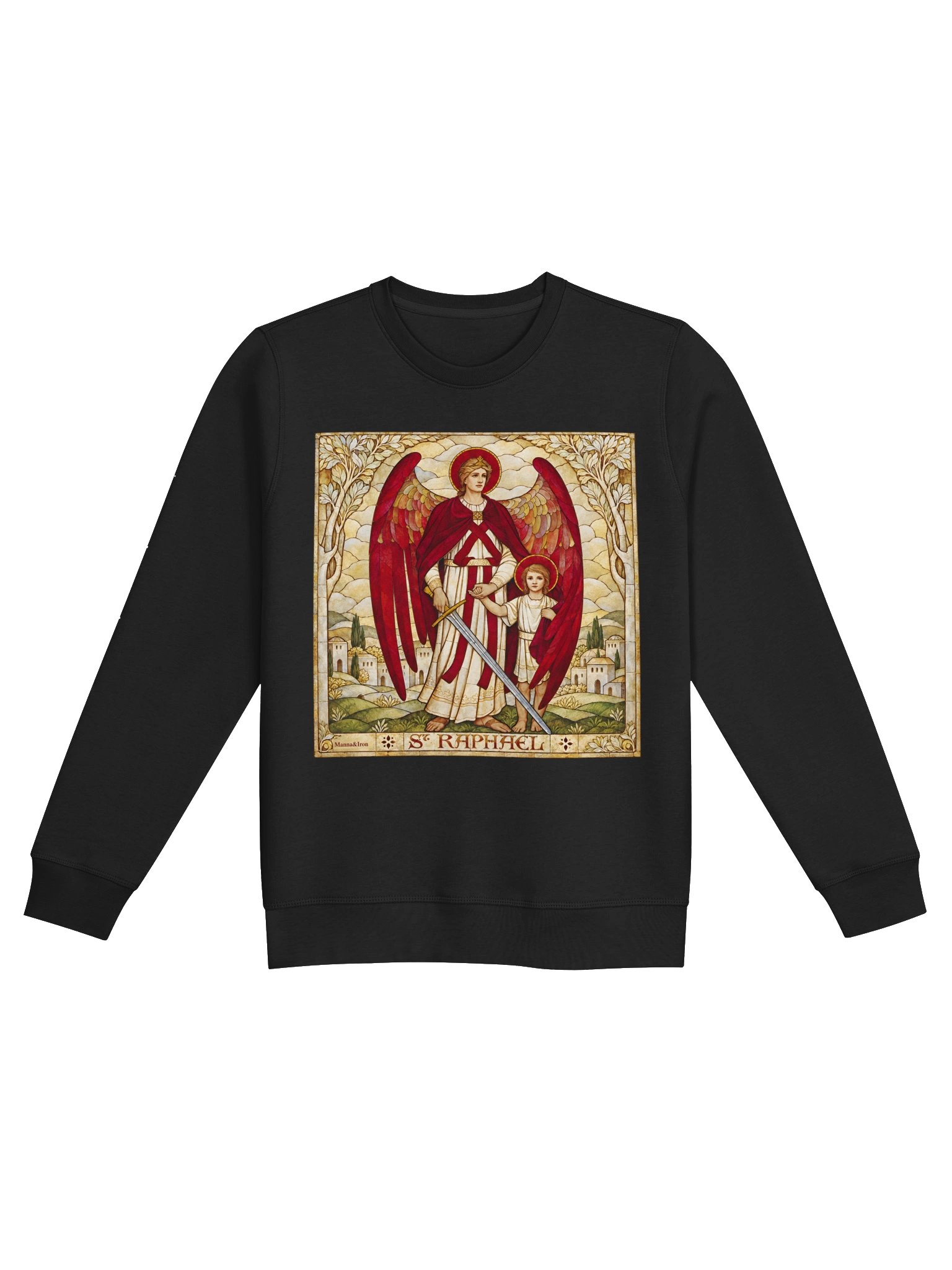 St Raphael Stained-Glass Angel Sweatshirt Orangic product image (1)