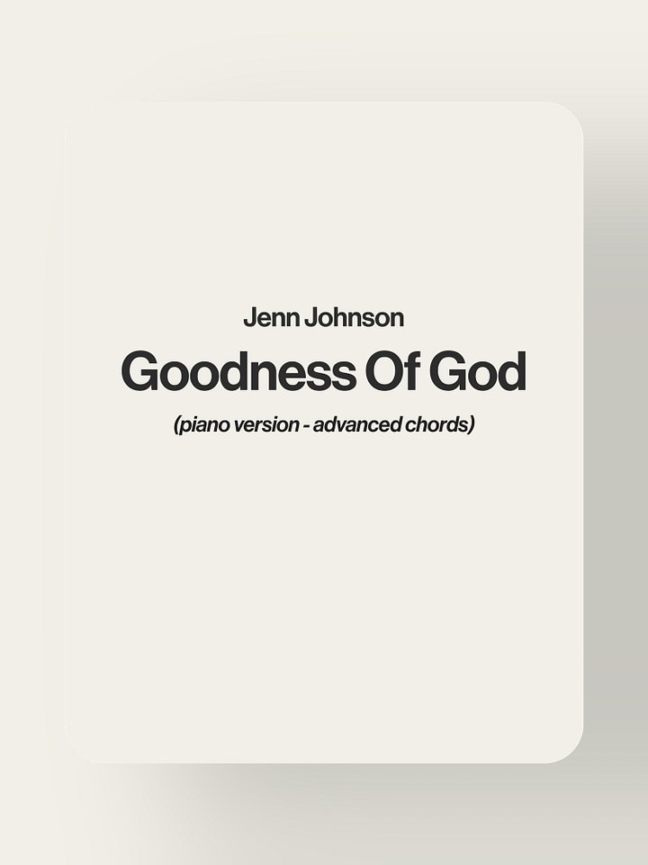 Goodness of God - Piano Worship (Advanced Chords) product image (1)