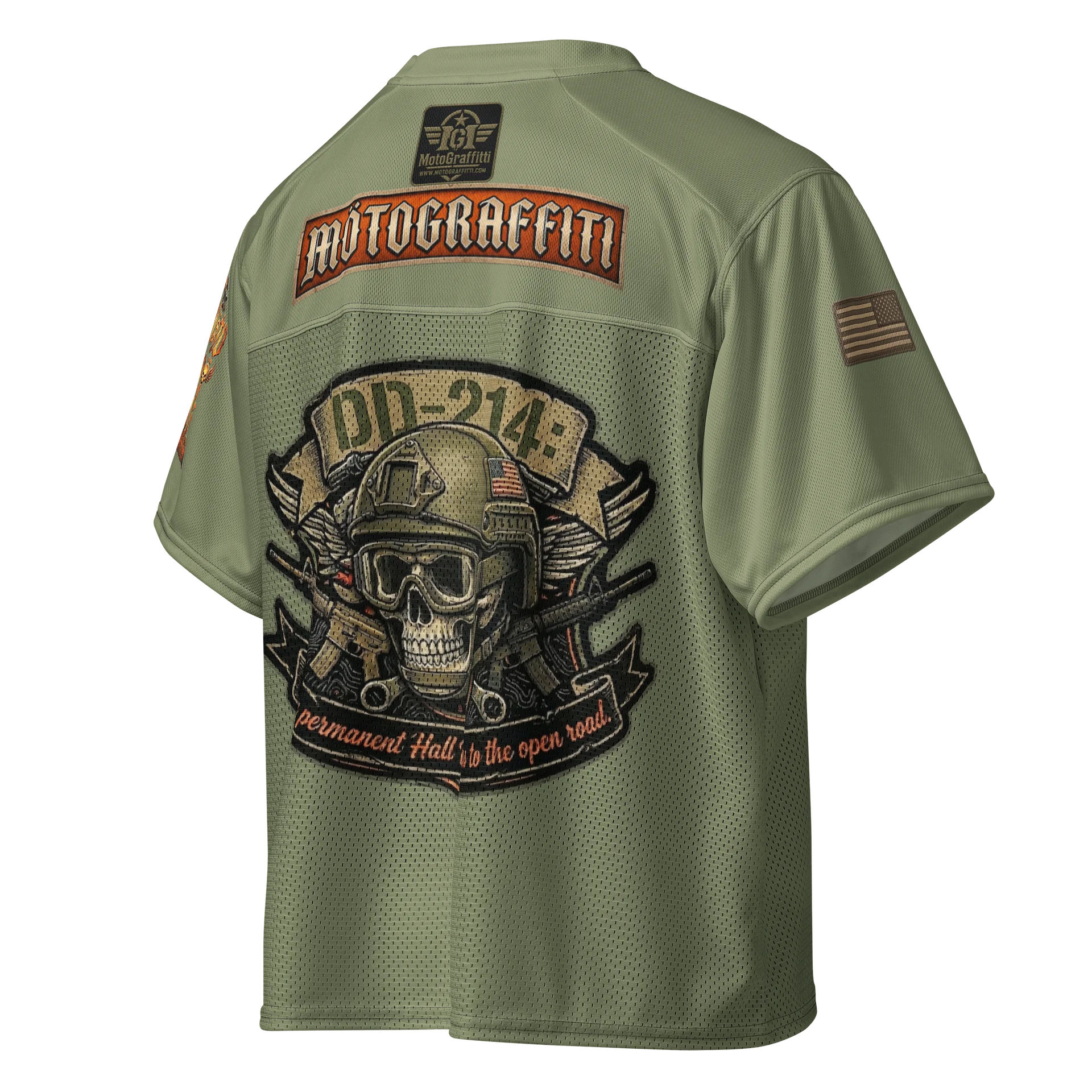 MötoGraffitti DD214 OD Green Football Jersey product image (4)