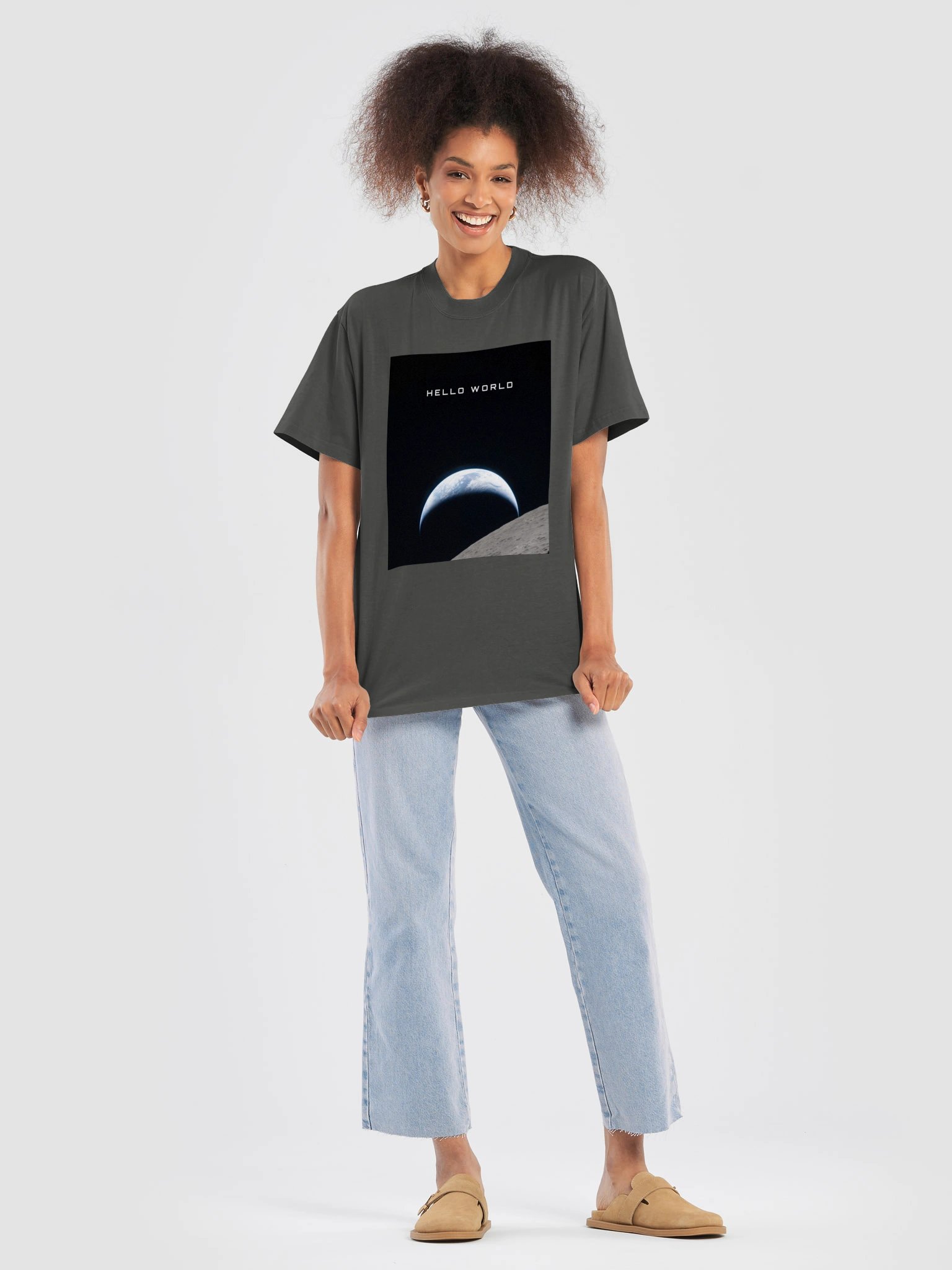 Hello World Earth Rising Above The Moon T-Shirt product image (7)