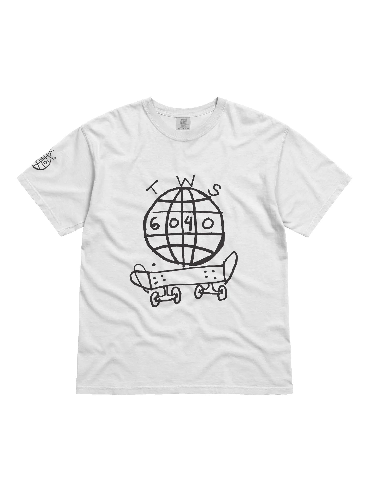 TWS x 6040 Skateboards T-Shirt (Black Logo) product image (7)