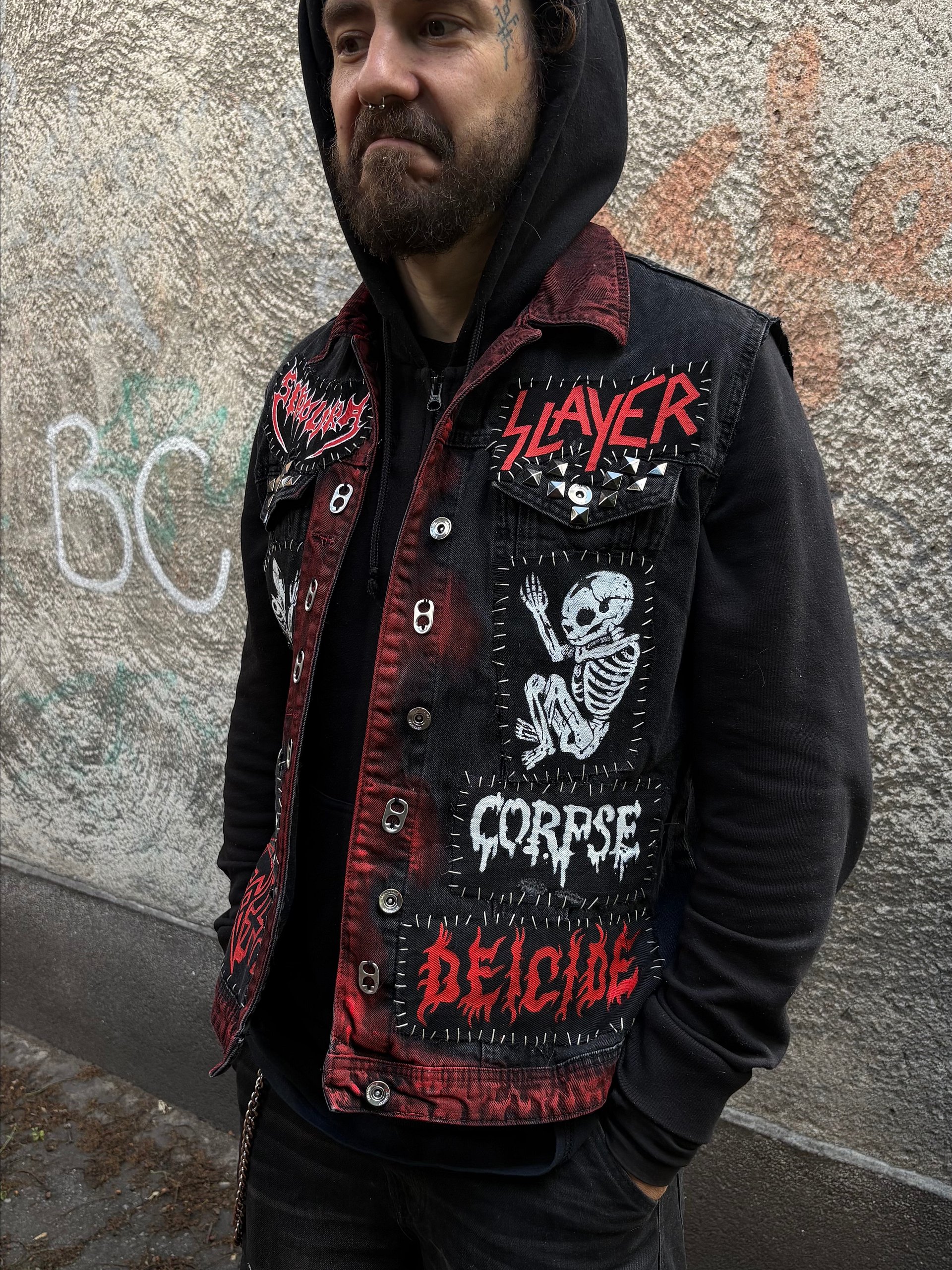 💀 Hand-Customized Old-School Death/Thrash Metal Battle Vest 💀 product image (7)