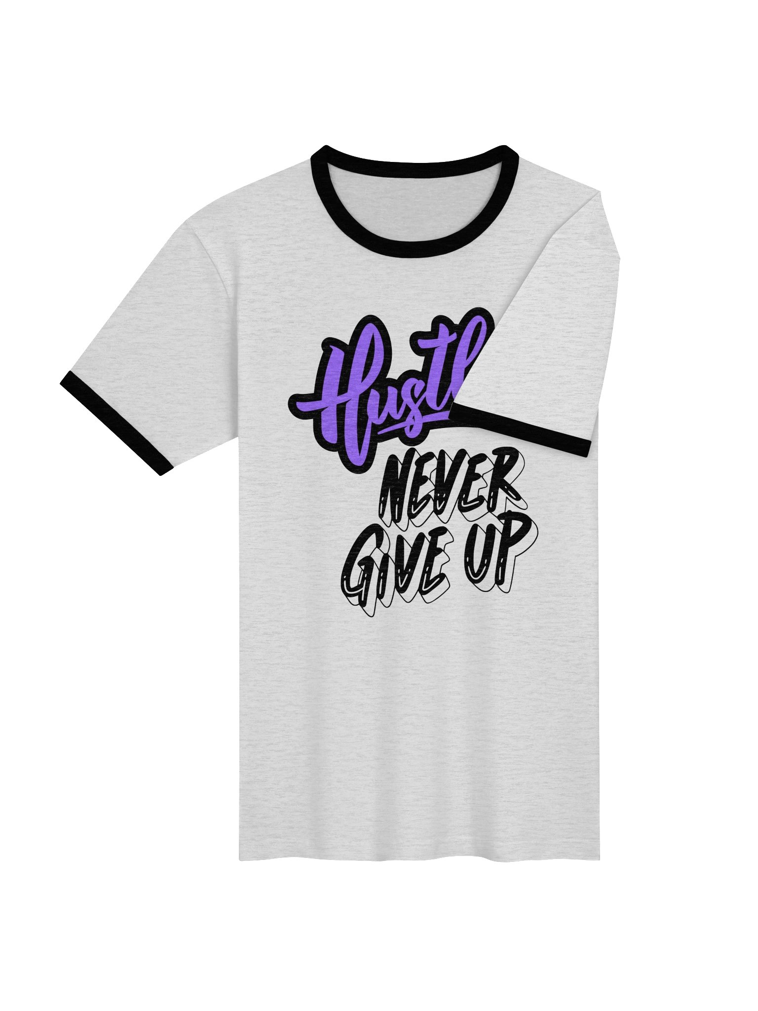 Hustle Never Give Up Graffiti Ringer Tee product image (4)