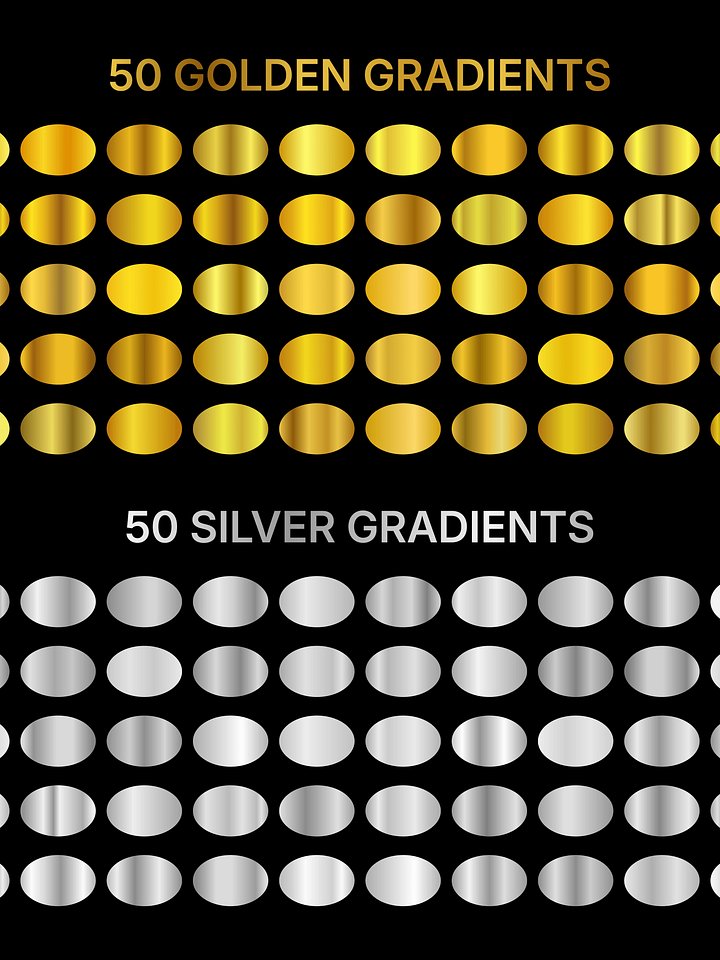 100 Luxury Metallic Gradients Pack 50 Gold & 50 Silver Free Download product image (1)