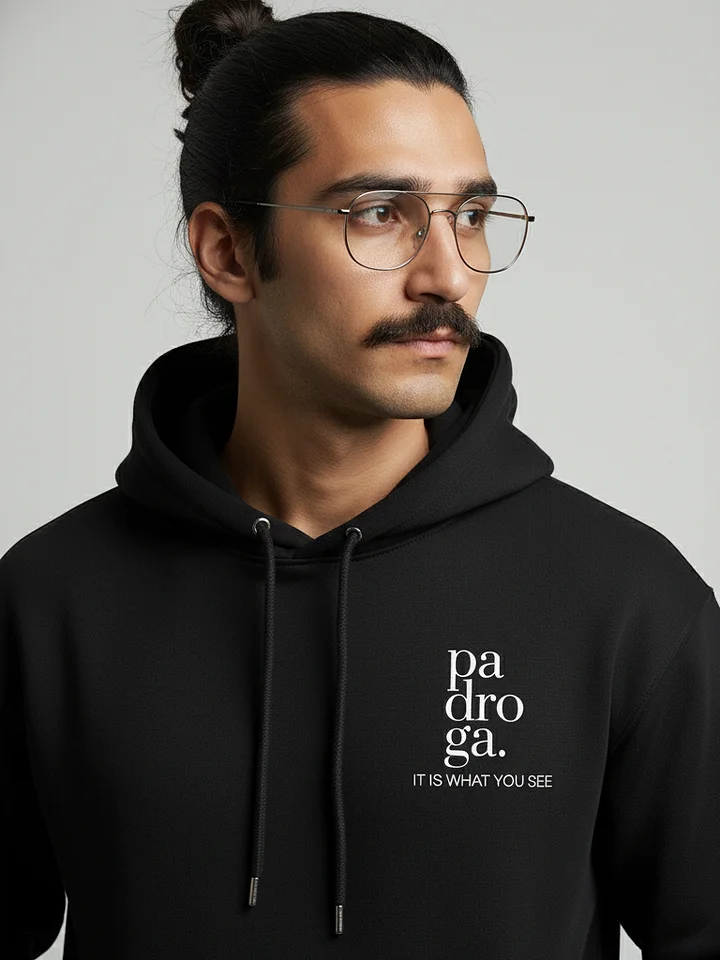 padroga. black hoodie vertical logo product image (1)