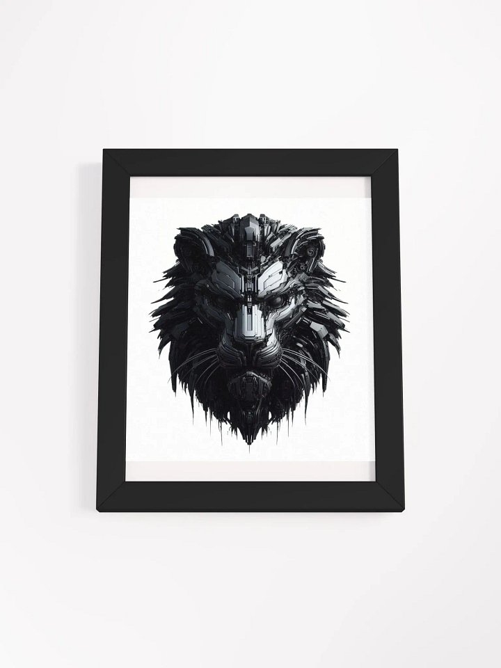 Framed High-Quality Matte Poster (in) | black iron lion robot design product image (2)