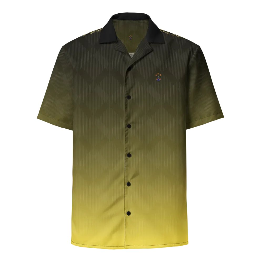 Black and Gold Blessed by God Designer Logo on Back Button-up Shirt product image (2)