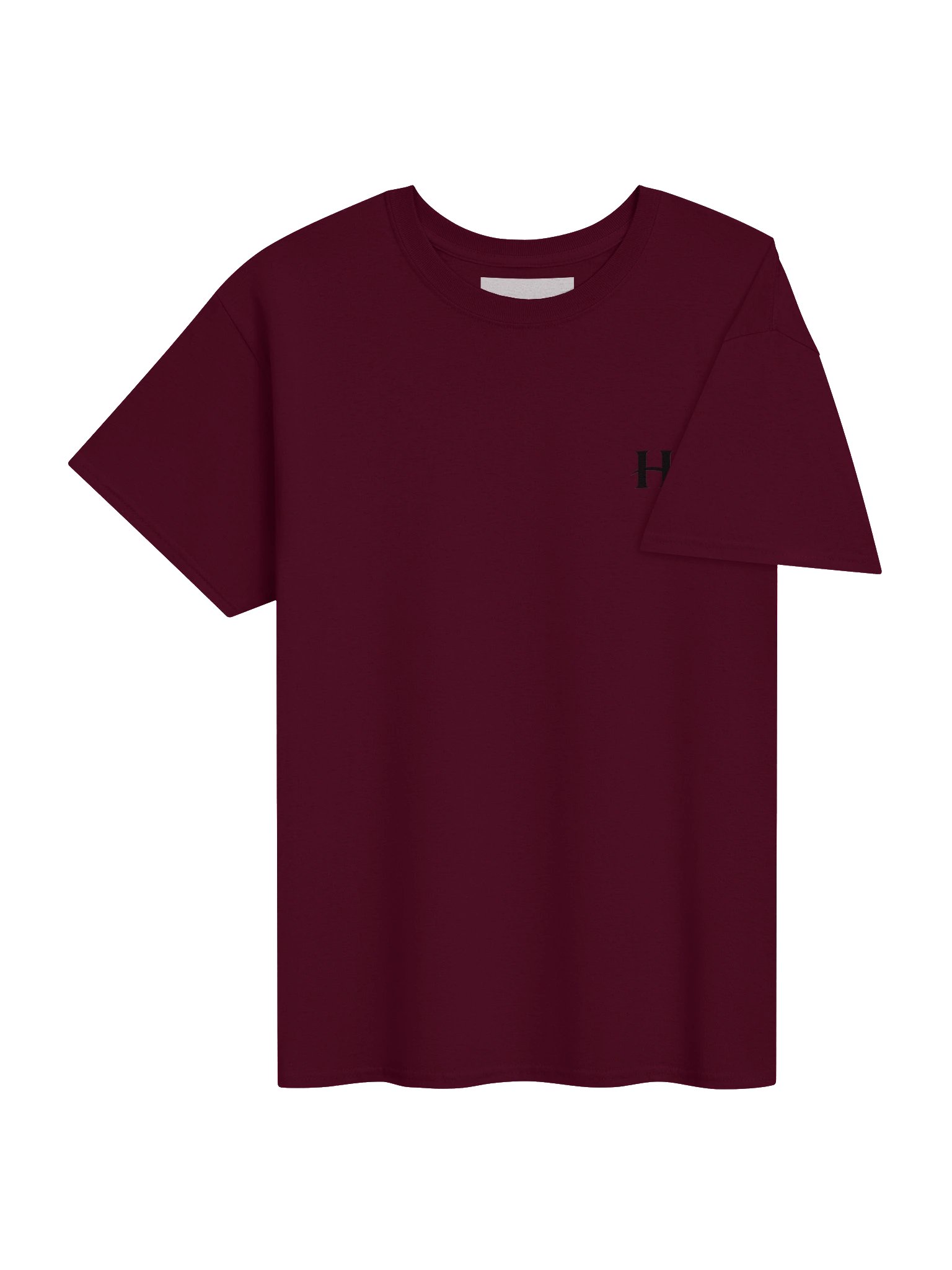 Hidenza H Logo Tee – Burgundy Premium Oversized T-Shirt with Tonal Chest Logo product image (4)
