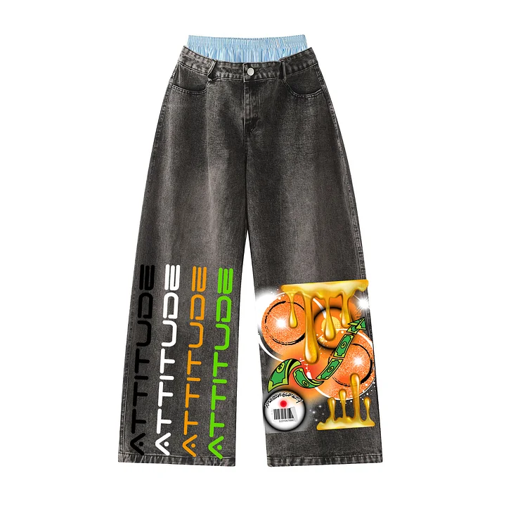 ATTITUDE DEM JEANS 👖👖🤔🤔🔥🔥🔥✨✨ ABSTRACT BLACK product image (1)
