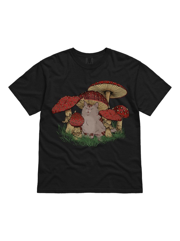 Cottagecore Mushroom Cat Shirt – Cute Cat Toadstool Tee, Whimsical Forest Aesthetic product image (1)
