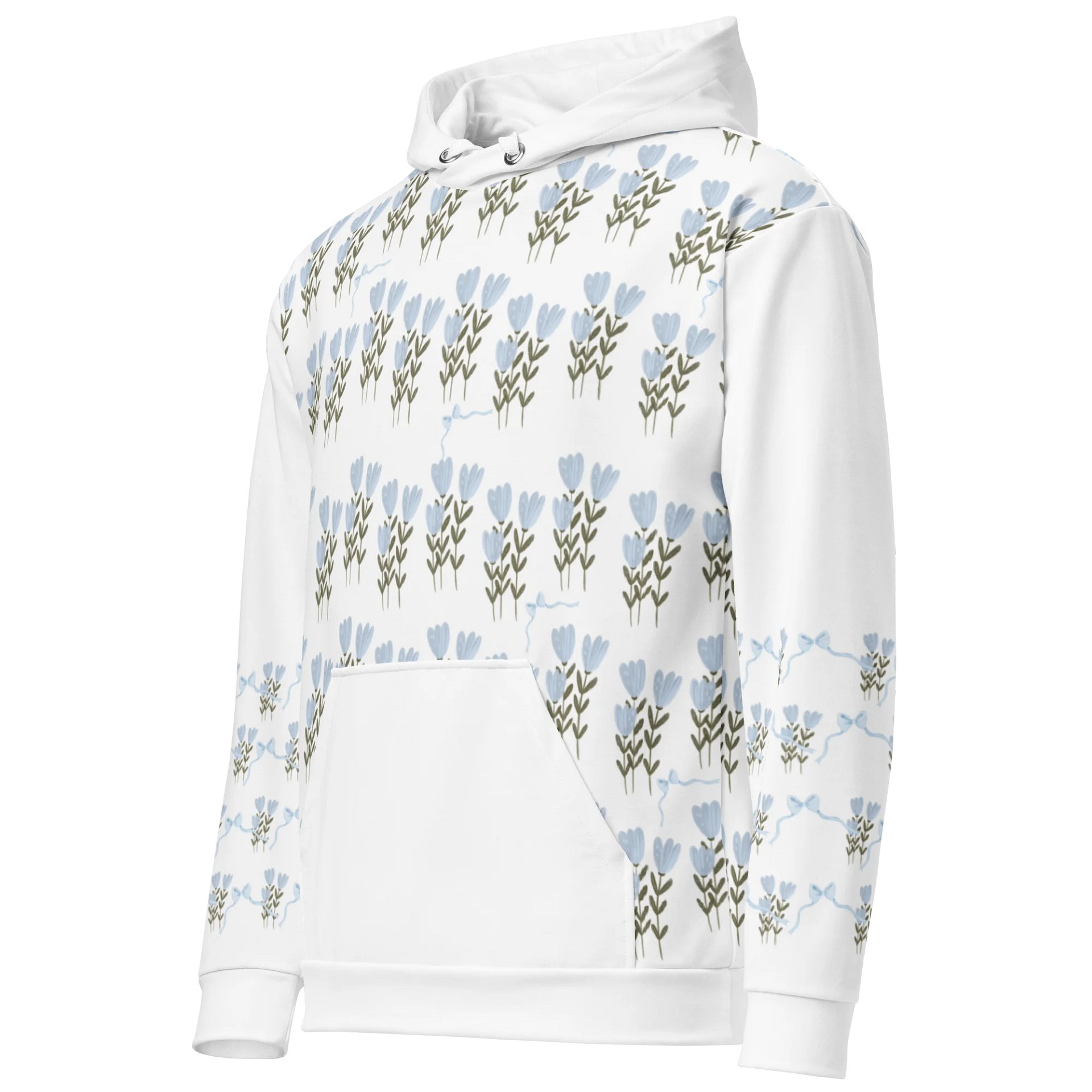 Snowdrops and Bows - Winter Fashion White Hoodie product image (3)