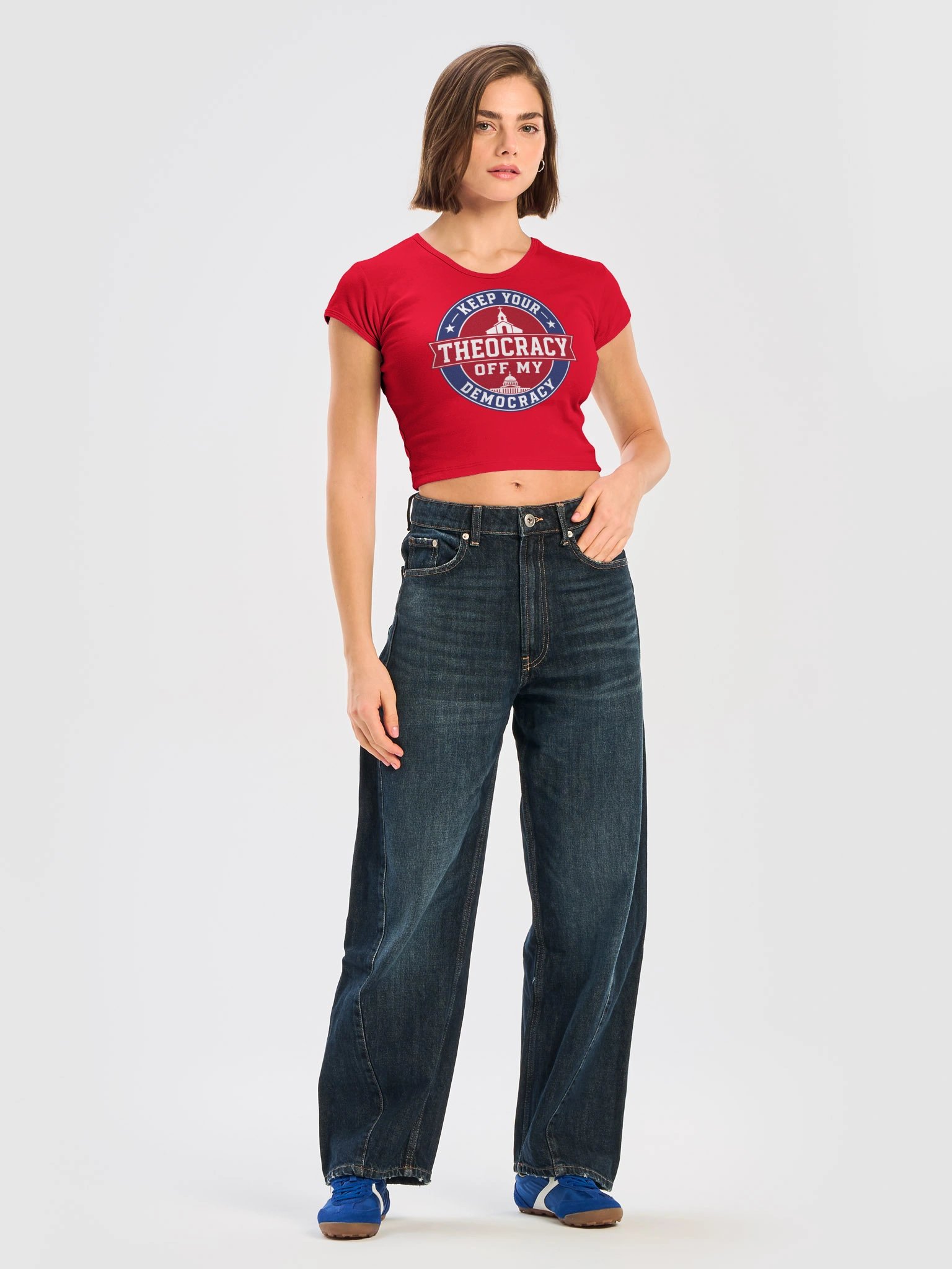 Keep Your Theocracy Off My Democracy - Women’s Crop Tee product image (17)