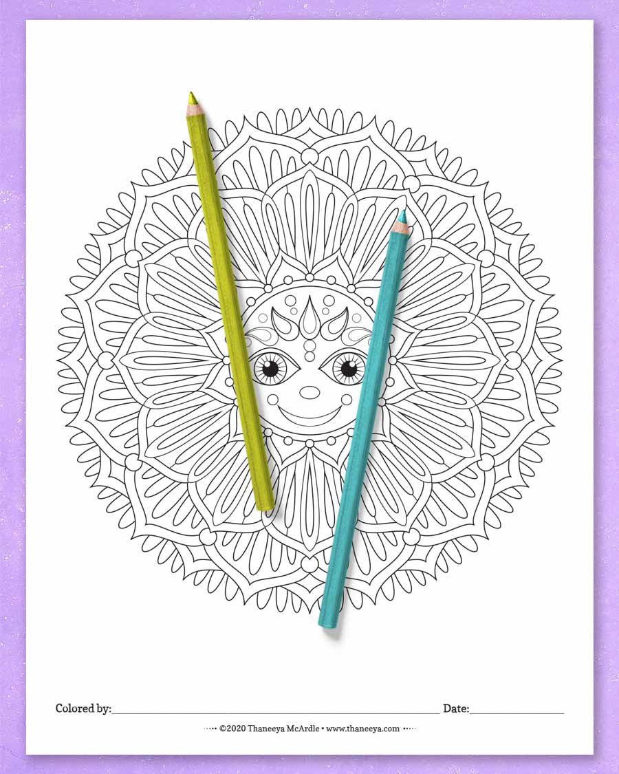 Sun Mandala Coloring Pages product image (10)