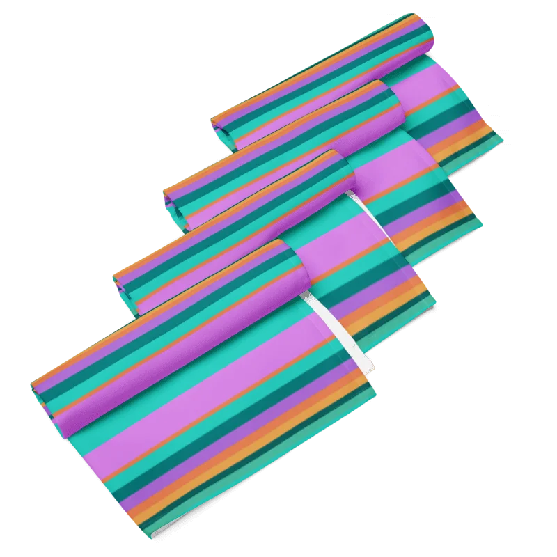 Set of Colorful Striped Party Time! Cloth Napkins product image (9)