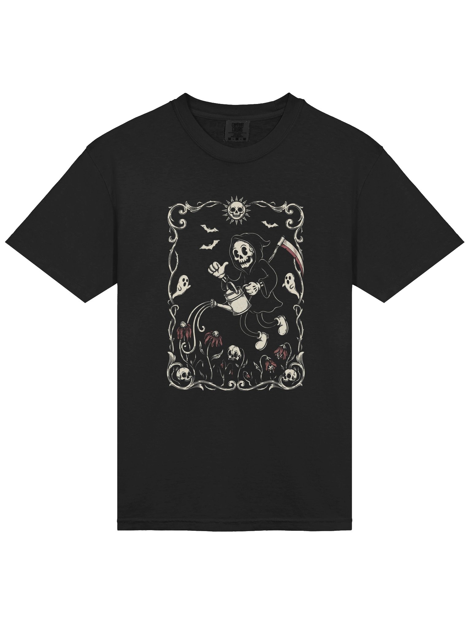 Grim Reaper Watering Flowers T-Shirt product image (1)