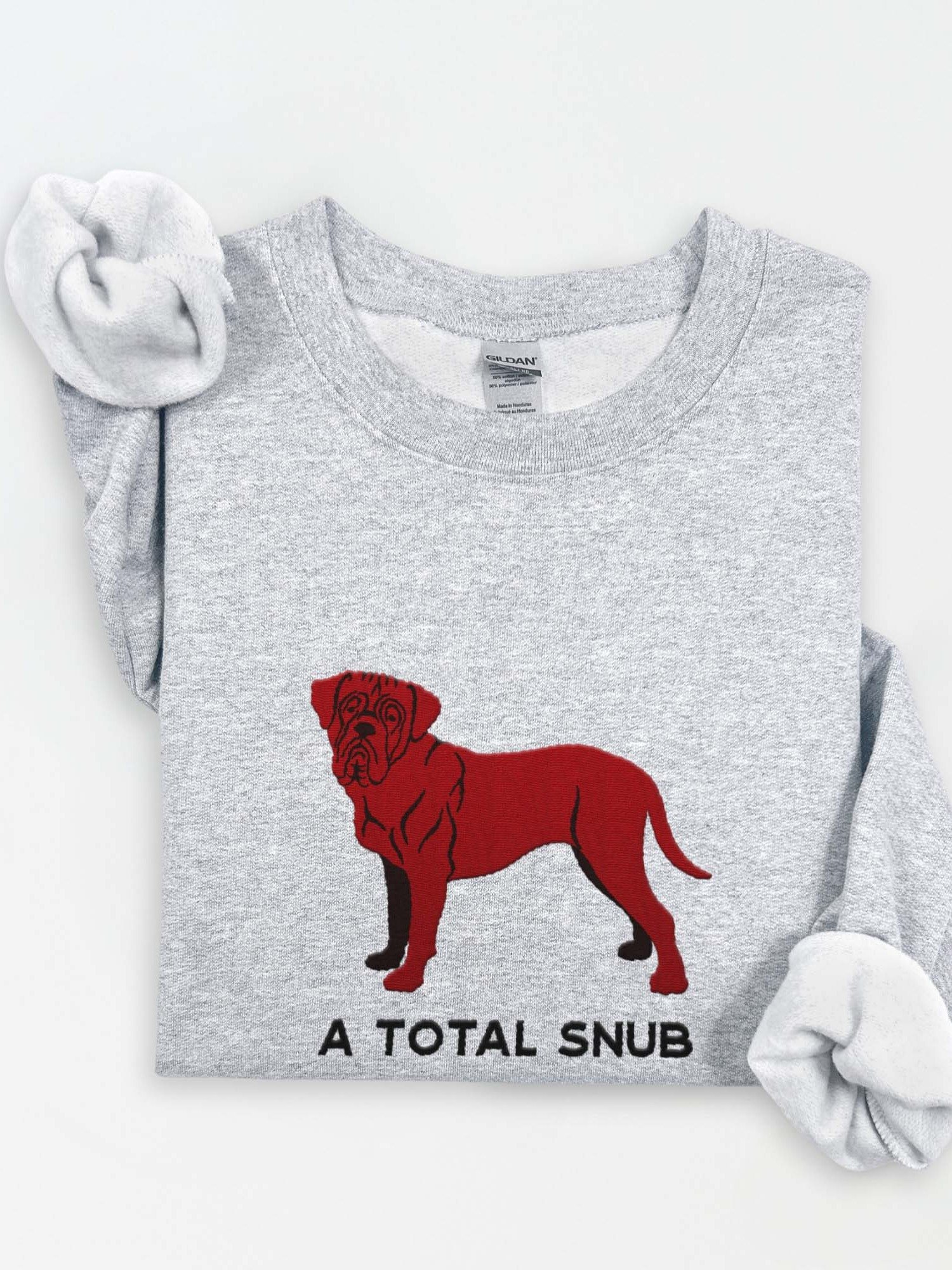 A Total Snub Sweatshirt (Embroidered) of a Dogue de Bordeaux(Chocolate) product image (1)