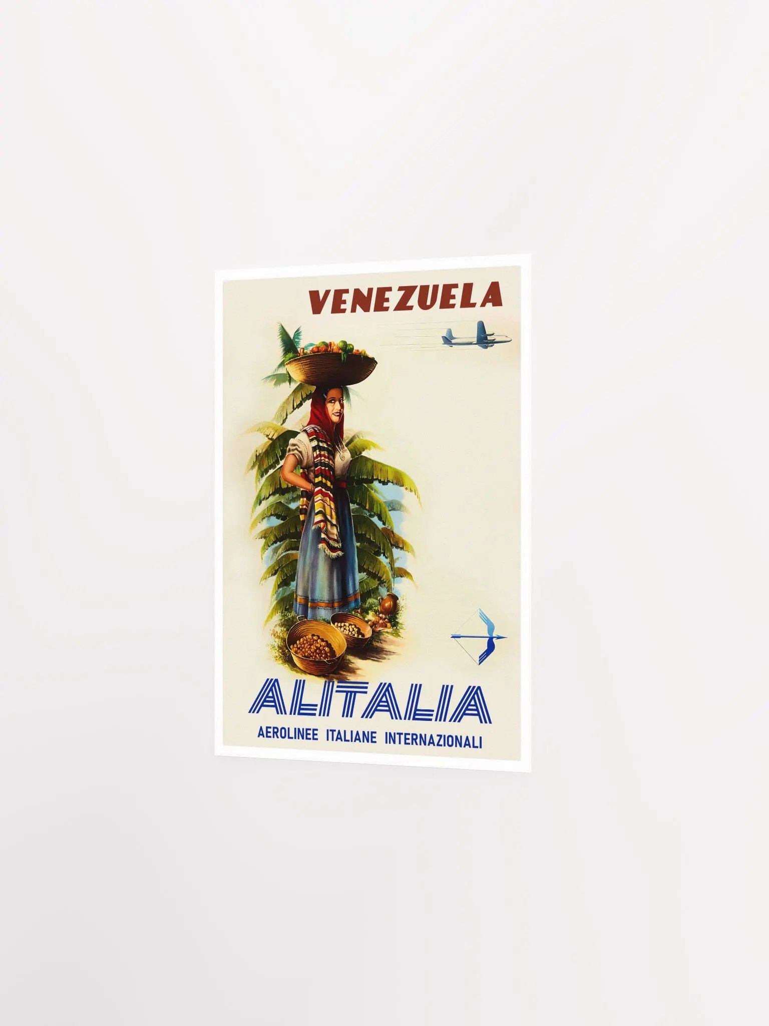 AlItalia (Italy, Air Lines), Venezuela, 1950s — retro vintage travel poster, retro travel art, retro travel wall art product image (7)