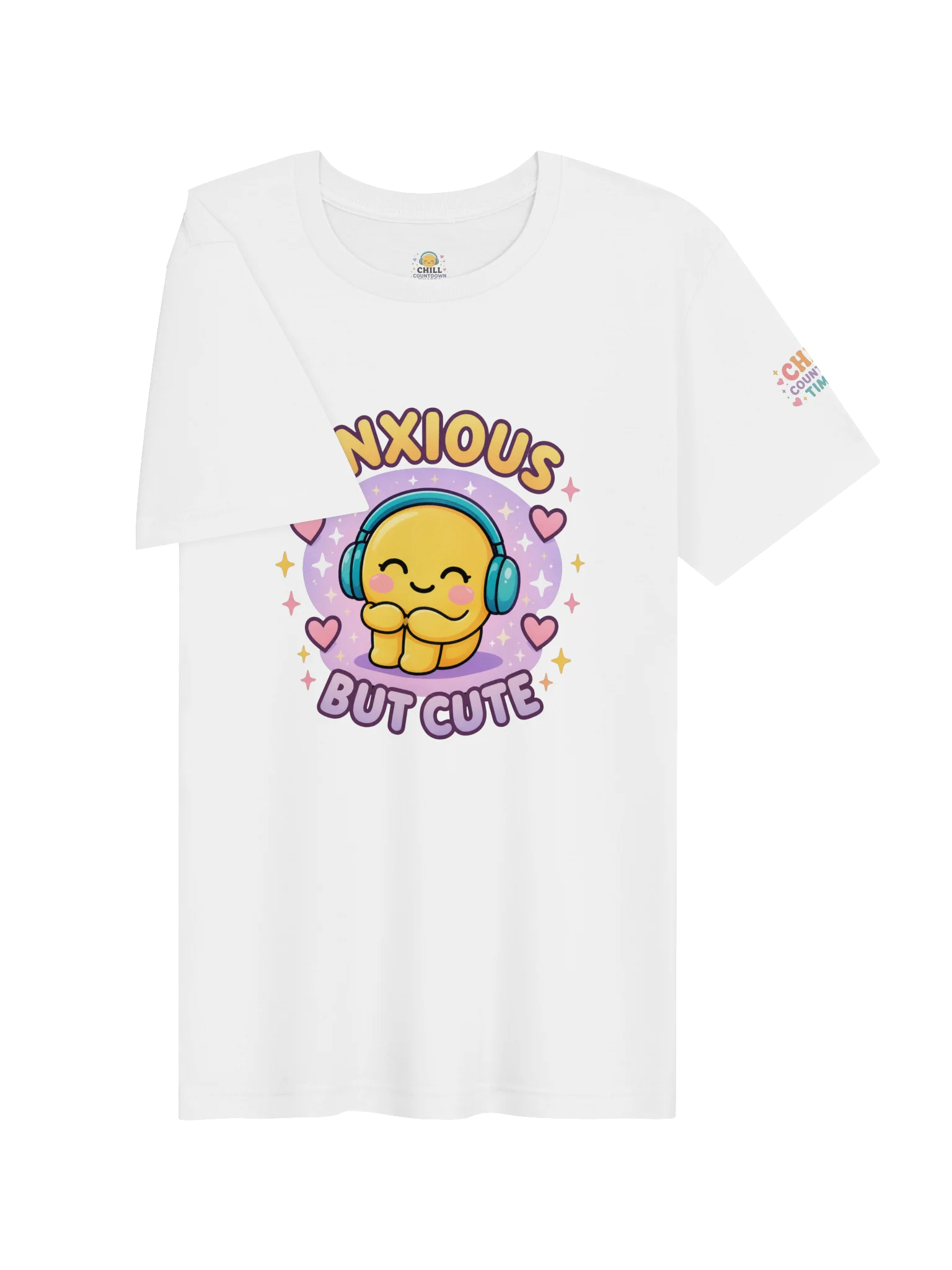 Anxious But Cute Smiley Sticker Tee product image (103)