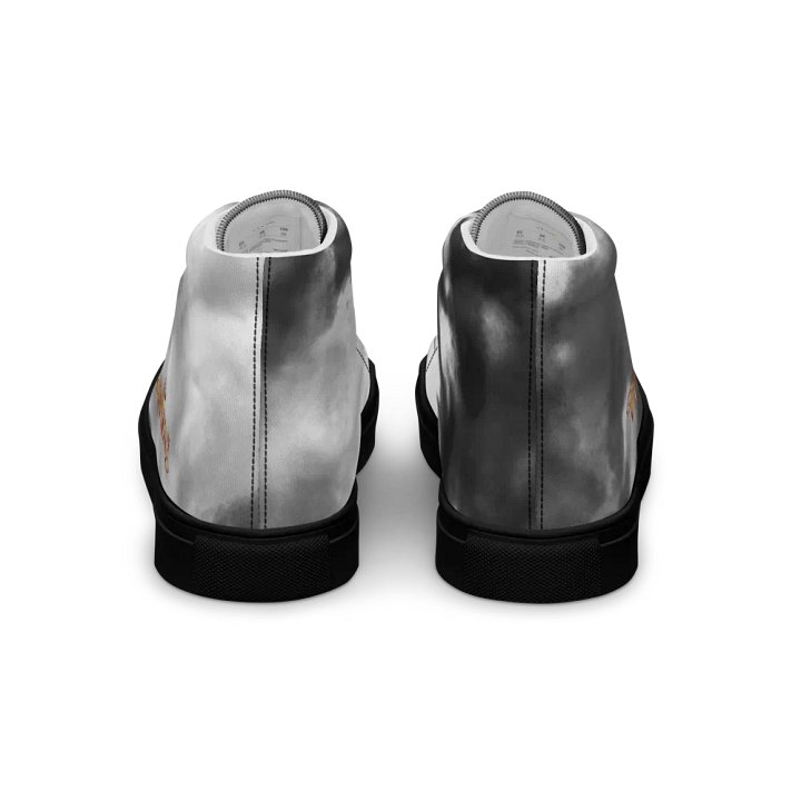 Weak Of Wanting Men's High Top Canvas Fire Logo Grey Sky Shoes product image (2)