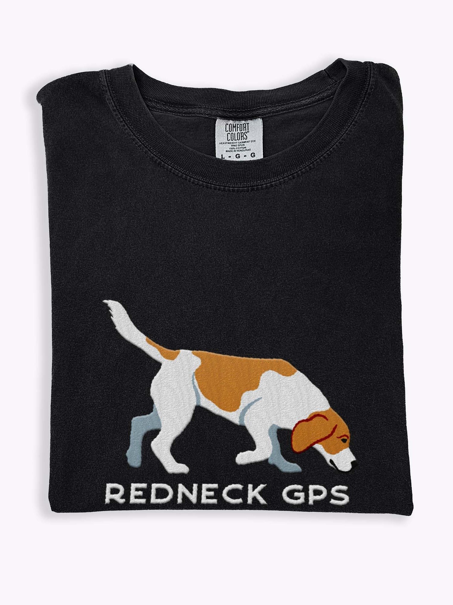 Redneck GPS T-Shirt(Embroidered) of a Beagle(Lemon) product image (2)