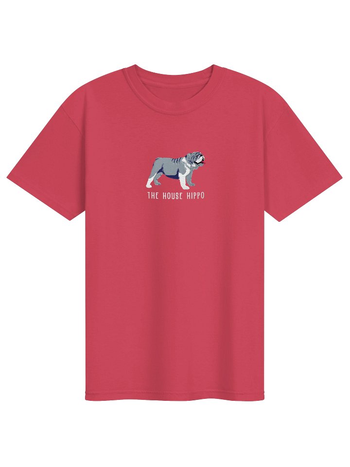 The House Hippo T-Shirt(Embroidered) of an English Bulldog(Blue & White) product image (41)