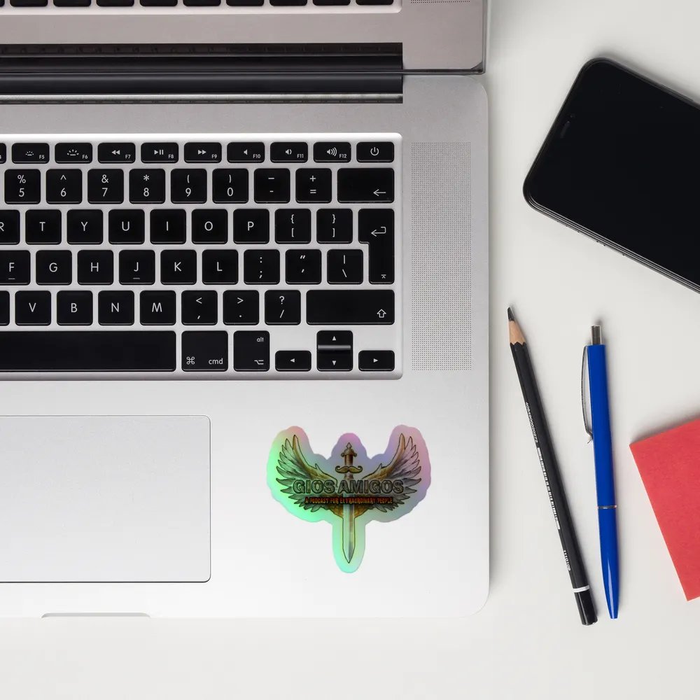 Gios Amigos Holographic Winged Sword Logo Sticker product image (3)