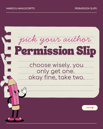 pick your permission slip: writer edition. one per customer. no refunds, no exceptions, no guilt.
tell us your number below —...