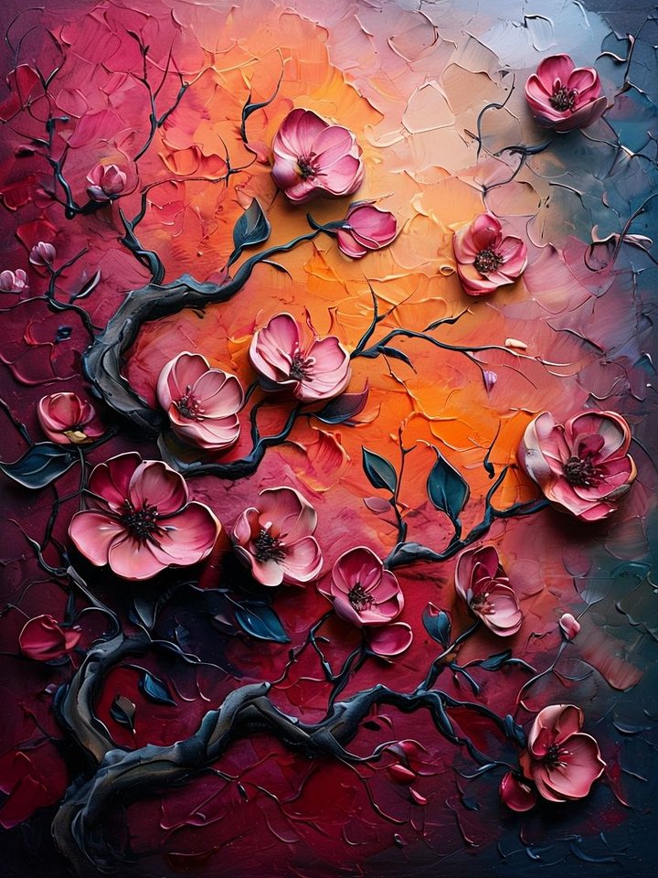 Impasto Blossoms Framed Poster product image (1)