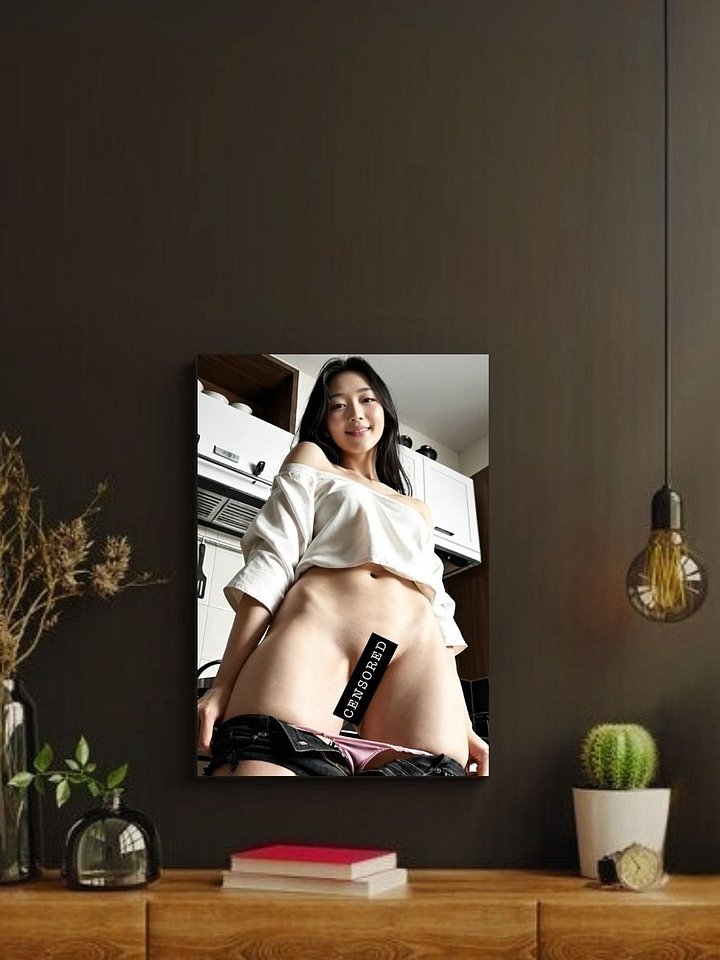 Off-Shoulder Crop Kitchen Pose – Glossy 8x10 Metal Print product image (2)
