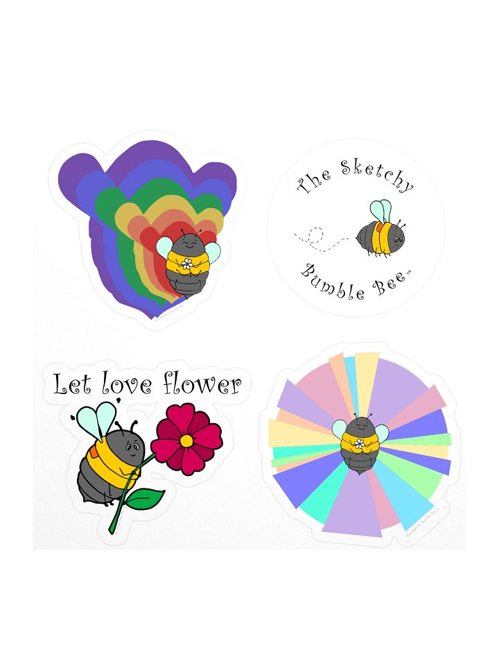 Rainbow Bumblebee Sticker Set product image (1)