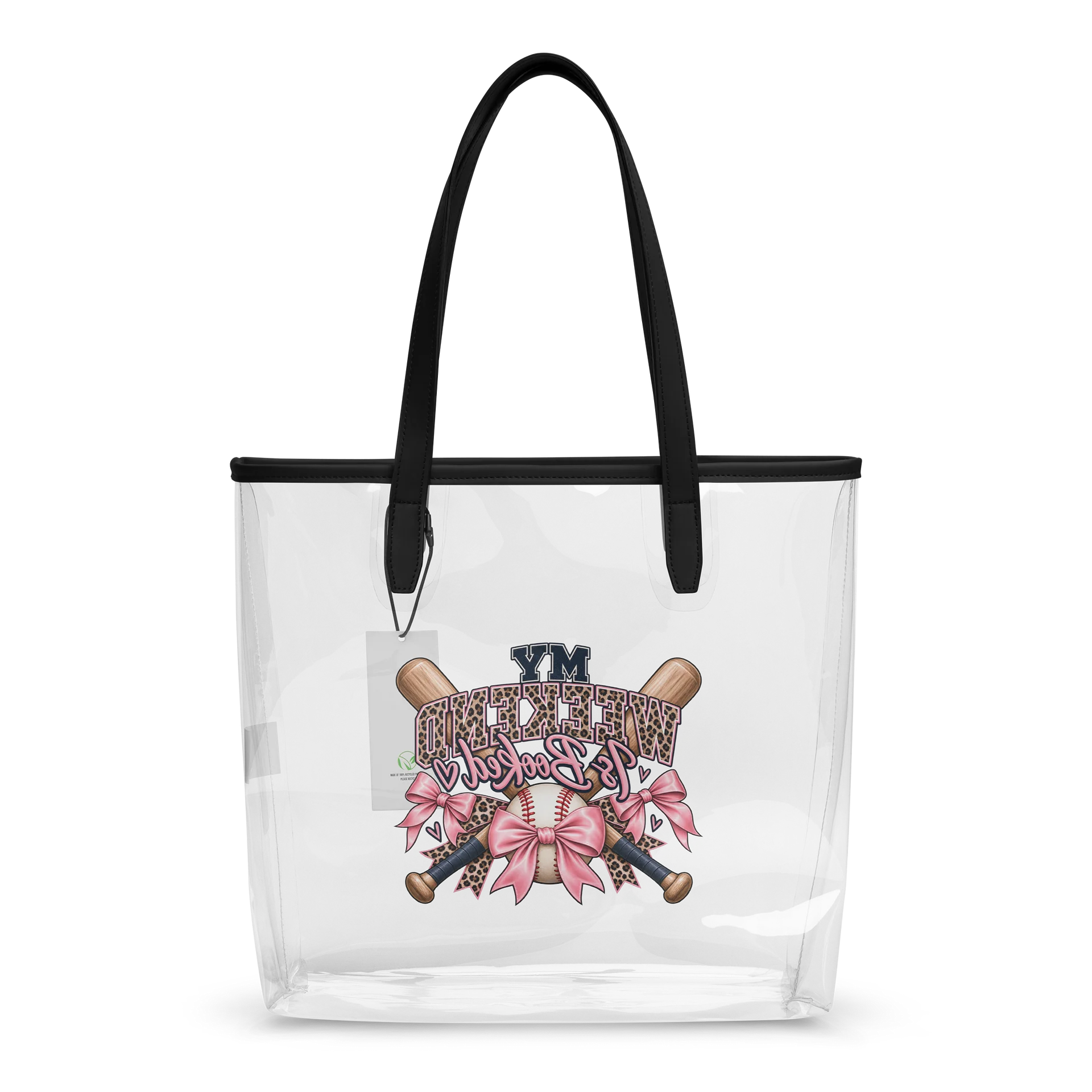 My Weekend Is Booked Clear Tote | Baseball Mom Game Day Bag product image (2)