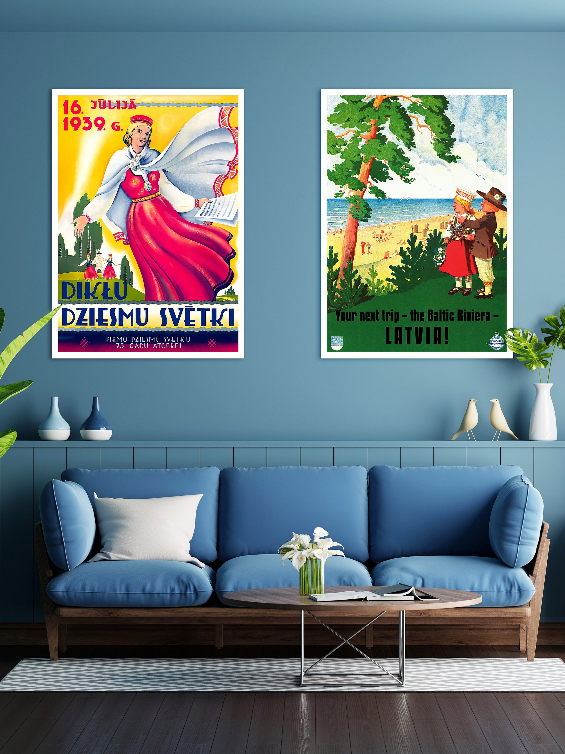 Latvia retro poster, 1939 — retro vintage travel poster, retro travel art, retro travel wall art product image (2)