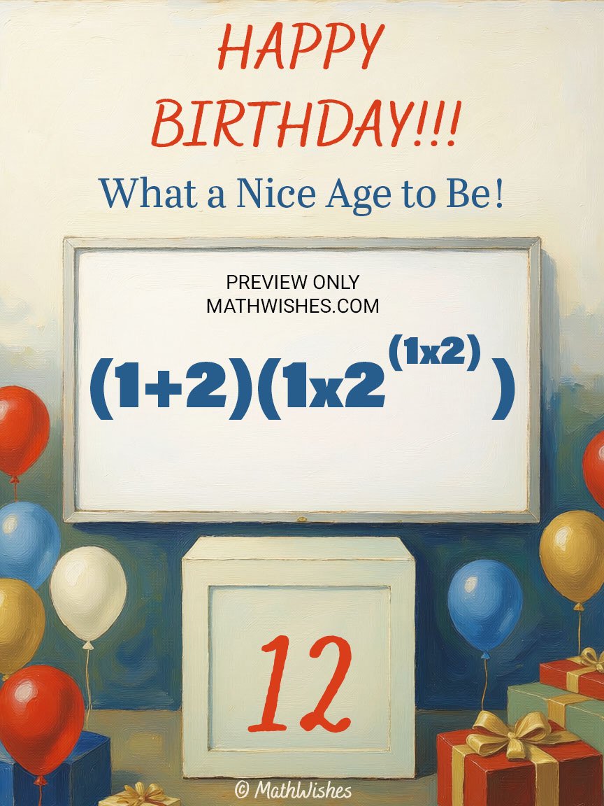 12th Birthday Card - Math Formula product image (1)
