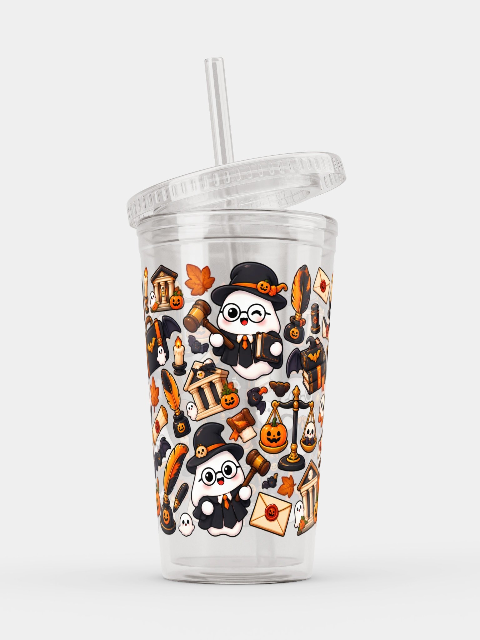 Halloween X Lawyer Mashup Clear Wall Tumbler 16 Oz (473 ml) product image (3)