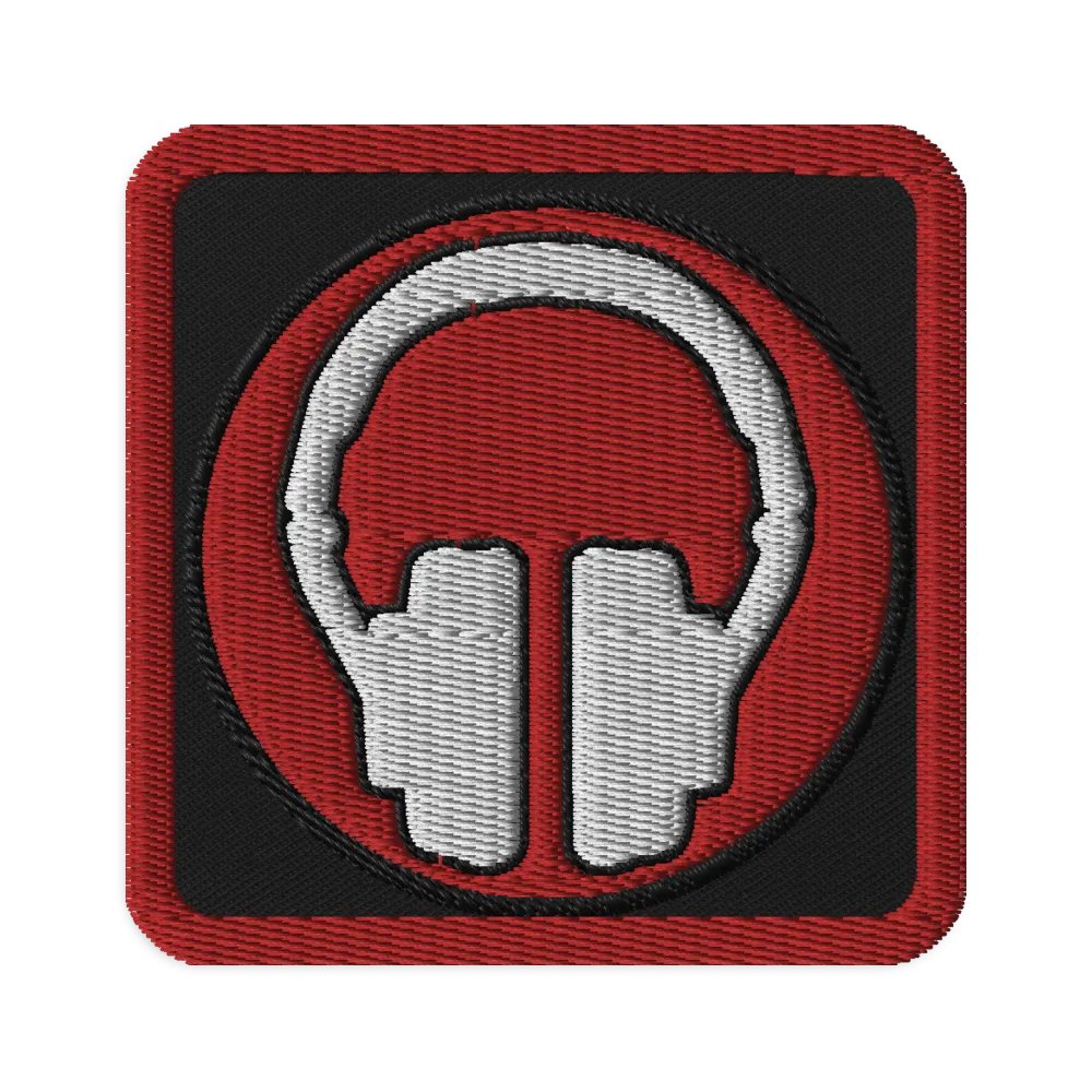 Headphones Embroidered Patch (Square) product image (1)