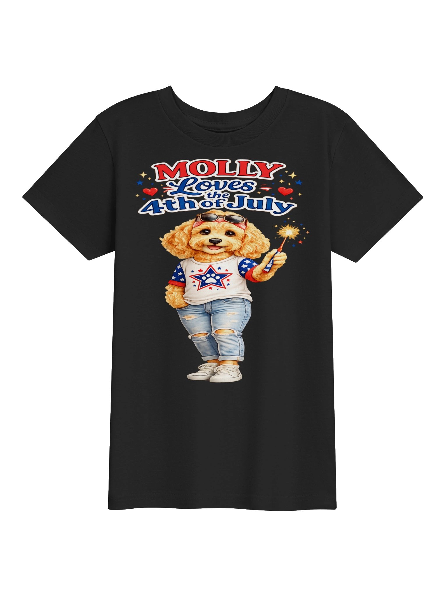 Molly Loves the 4th of July Dog Youth Tee product image (1)
