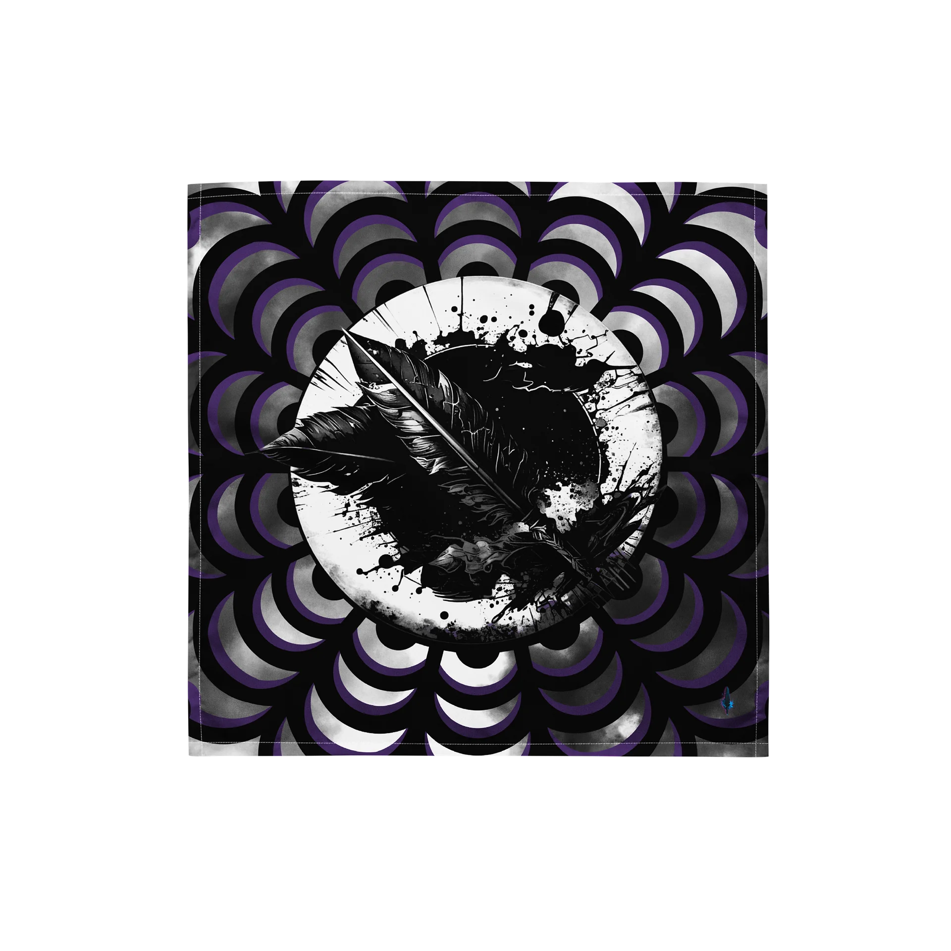 The Midnight Ink & Feather Bandana product image (1)